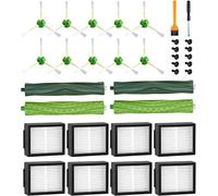 Pièces de Rechange pour iRobot Roomba E5 E6 i7 i7+ i3 i3+ i4 i4+ i6 i6+ j7 j7+, Kits Accessoires Remplacement pour Roomba i/e/j Séries, 4 Brosses en Caoutchouc, 8 Filtre HEPA, 10 Brosses Latérales