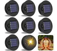Pièces de rechange pour lampes solaires - 8 x φ7 cm - Avec LED claire - Lampe de rechange pour lampe solaire - Lanterne de rechange pour lanterne solaire - Couvercle de lanterne solaire - Lampes de