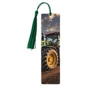 Pièces de rechange pour machines agricoles - Marque-page en bois pour les amateurs de livres - Marque-page à faire soi-même avec pompons colorés - Étiquettes cadeaux rectangulaires - Cadeau inhabituel