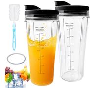 Pièces De Rechange Pour Mixeur Ninja, 2 Pièces 710 Ml Cup Gobelet De Remplacement Pour Ninja, Gobelet De Rechange Avec Brosse Et Joint Pour Ninja Mélangeurs, Pour Mélangeurs Ninja, Ss100, Ss101, Ss300