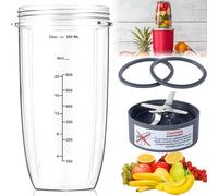 Pièces de rechange pour mixeur Nutribullet, bol de 900 ml, avec lame de rechange et 2 joints en caoutchouc, compatible avec extracteur de jus NutriBullet 600 W/900 W
