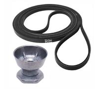 Pièces de rechange pour moteur de tambour de sèche-linge, courroie de tambour de sèche-linge 341241 et poulie de moteur 8066184 pour 1LG5701XKW0 1LE5920XKW0 GEQ8858HZ1 GLE7900XKW0 3LG5701XPW0