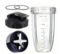 Pièces de Rechange pour NutriBullet,compatibles avec NutriBullet Mixer 600W et Pro 900W, 2 anneaux de couvercle compatibles,gobelet de 950 ml et lame d'extraction,avec couvercle rabattable à emporter