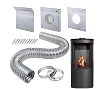 Pièces De Rechange Pour Poêles - Rallonge De Ventilation En Aluminium Et Acier, De Tubes Pour Poêle à Pellets, Ensemble D'outils De Cheminée De Longue Durée, Attaches Et Panneaux De Sécurité, Kit