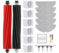 Pièces de Rechange pour Roborock S8 Pro UItra Accessoires 6 Sacs à Poussière,5 Chiffons de Nettoyage Antibactériennes à Ions d'argent,4 Brosses Latérales,2 Filtres, 2 Brosses Principales
