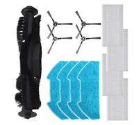 Pièces de rechange pour robot aspirateur Redkey R10, ensemble d'accessoires avec 1 brosse principale, 4 chiffons de balai, 4 filtres HEPA, 4 brosses latérales