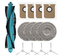Pièces de rechange pour robot Cecotec pour Conga 15090 16090 AI SpinArm Home & Wash Accessoires pour aspirateur, 1 brosse principale, 4 chiffons serpillères, 4 sacs à poussière, 4 brosses latérales