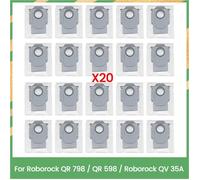 Pièces de Rechange pour Sac à Poussière pour Aspirateur Robot pour Roborock QV 35A / QR 598 / QR 798, 20 Pièces