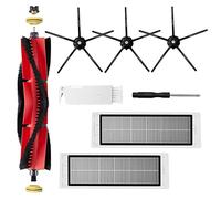 Pièces de Rechange pour Xiaomi Roborock S5 Max S6 Max S6 Pure S6 MaxV S50 S51 S55 S5 S60 S65 S6 Aspirateur, Brosse Principale Amovible, Filtres HEPA, 5-Bras Silicone Brosses Latérales Noir