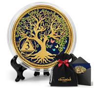 Pièces de sobriété Arbre de vie - Pièces de récupération de dépendance - Puces et médaillons AA - Cadeaux d'anniversaire de sobriété pour homme et femme avec capsule et pochette - Années de 3 ans