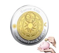 Pièces de Tarot - Pièces commémoratives, Artisanat de Collection | Pièces d'art heureuses avec Motifs d'astrologie et de Tarot, comme pièces de défi, Motifs de Constellations de Lune et de