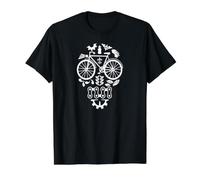 Pièces de vélo en Forme de tête de Mort T-Shirt Graphique avec Valeur, Homme, Noir, S