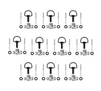 Pièces de vis 10 Set Moto Universal Quick Release D-Ring 1/4 Tour Race Carénage Fixations Rivet 19mm Vis(Nero)