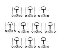 Pièces de vis 10 Set Moto Universal Quick Release D-Ring 1/4 Tour Race Carénage Fixations Rivet 19mm Vis(Gloss Black)