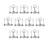 Pièces de vis 10 Set Moto Universal Quick Release D-Ring 1/4 Tour Race Carénage Fixations Rivet 19mm Vis(Matt Silver)