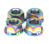 Pièces de vis 4 Pièces M12 Pas 1.5mm Arc-en-Ciel Écrous Hexagonaux en Alliage De Titane pour La Modification Moto