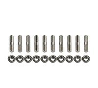 Pièces de vis Lot de 10 Goujons D'échappement en Acier Inoxydable Mm Et Écrous Dentelés M10 X 1,25 Conversion Boulons Grande Hauteur Kit D'adaptateur Vis