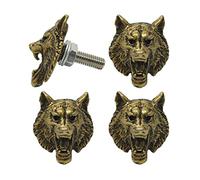 Pièces de vis Lot De 4 Boulons Fixation Universels en Acier Inoxydable pour Plaque D'immatriculation Moto(Wolf-Bronze)