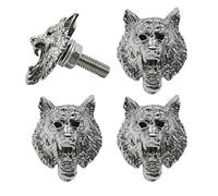 Pièces de vis Lot De 4 Boulons Fixation Universels en Acier Inoxydable pour Plaque D'immatriculation Moto(Wolf-Silver)