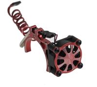 Pièces de Voiture RC Compatible avec Axial SCX10 pour Traxxas TRX4 1/8 1/10 RC Car 540 550 3650 3660 Ventilateur De Refroidissement De Dissipateur Thermique De Moteur avec Capteur Thermique(Red)