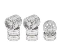 Pièces de Voiture RC Compatible avec Tamiya 1/14 RC Remorque Tracteur Camion Voiture Pièces De Mise À Niveau 6 Pièces Pneu De Roue Ensemble Complet Moyeu De Roue Avant Et Arrière en Métal