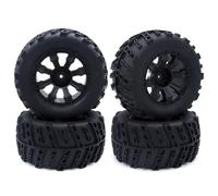 Pièces de Voiture RC Compatible avec Traxxas pour Himoto pour HSP pour HPI pour Redcat 1/10 RC pour Monster Truck Pneus Et Jantes 12 Mm Hex 4 Pièces Pneus en Caoutchouc 120 Mm 125 Mm(7471-1)