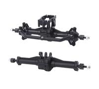 Pièces de Voiture RC Compatible avec Traxxas Trx-4m 1/18 RC Crawler, Pièces De Mise À Niveau, Jeu D'essieux Avant Et Arrière en Plastique De Remplacement Complet avec Support Servo