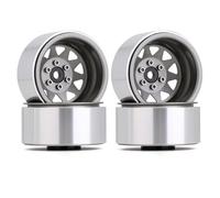 Pièces de Voiture RC Compatible avec TRX4 pour Axial pour SCX10 90046 W1940 1/10 RC Crawler Car Deep Dish Negatif Offset 8.9mm Metal 1.9" Beadlock Wheel Rim Hub(Gray)