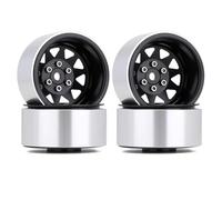 Pièces de Voiture RC Compatible avec TRX4 pour Axial pour SCX10 90046 W1940 1/10 RC Crawler Car Deep Dish Negatif Offset 8.9mm Metal 1.9" Beadlock Wheel Rim Hub(Black)