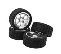 Pièces de Voiture RC pour HPI pour Tamiya 1/10WRC pour TT02 XV01 Pneu De Moyeu Roue À Dérive Pièces Mise Niveau Voiture RC Accessoires 65x26MM Rechange Bricolage(Silver)