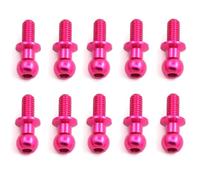 Pièces de Voiture RC pour Tamiya pour TT01 TT02 pour Sakura D5 1/10 RC Drift Car Pièces De Rechange pour Universel 10 M3 Métal Vis À Tête Sphérique Hexagonale Accessoires Voiture(Red)