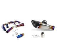 pièces d'échappement Système D'échappement De Moto Pour Z400 Pour Ninja 400 2017-2022 Tuyau D'échappement Slip On Header Mid Link Pipe(Type 4)