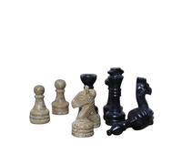 Pièces d'échecs - Ensemble complet avec pièces en marbre lestées 30,5 x 30,5 cm | Élégance intemporelle dans les pièces d'échecs en pierre (noir et corail)