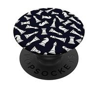 Pièces D'échecs Motif Échec Et Mat Grand Maître PopSockets PopGrip - Support et Grip pour Smartphone/Tablette avec un Top Interchangeable