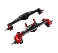 Pièces D'essieu Avant Arrière RC pour Axial pour Capra 1.9 pour Piste Illimitée pour Buggy pour UTB pour Currie F9 1/10 en Alliage D'aluminium Essieu Portail Avant Arrière Chenille RC(Red,1set)