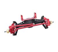 Pièces D'essieu Avant Arrière RC pour Axial pour Capra UTB18 1/18 Ensemble D'essieux Portiques Avant Arrière Aluminium Complet avec Support Servo Pièces Mise Niveau Métalliques(Red,Front)
