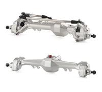 Pièces D'essieu Avant Arrière RC pour Phoenix VRD pour LCG pour Rock VS4-10 1/10 Ensemble D'essieux Portiques F10 Aluminium CNC avec Support Servo BTA Châssis Camion RC Crawler(Silver,1set)