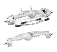 PièCes D'Essieu Rc Pour Axial Pour Capra 1.9 Pour UTB Pour LCG 1/10 CNC Aluminium F9 Offset Portal Axle Avec Supports Servo RC Crawler Pour Châssis(Silver,Set)