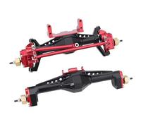 PièCes D'Essieu Rc Pour Axial Pour Capra UTB18 1/18 Ensemble D'essieux Avant Et Arrière En Aluminium Avec Support De Servo Pièces De Mise À Niveau En Métal(Red,Set)