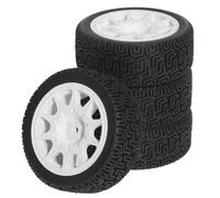 PièCes DéTachéEs Jouets Pour TAMIYA Pour TT02 Pour TT01 XV02 Pour HSP 94123 Pour Kyosho Fw06 1/10 4 Roues Nylon 68x26Mm Avec Pneus Caoutchouc Voiture RC Rallye(White)