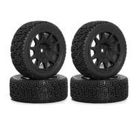 PièCes DéTachéEs Jouets Pour TAMIYA Pour TT02 Pour TT01 XV02 Pour HSP 94123 Pour Kyosho Fw06 1/10 4 Roues Nylon 68x26Mm Avec Pneus Caoutchouc Voiture RC Rallye(Black)