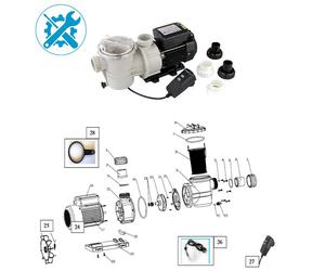 Pièces détachées pour pompe de filtration Poolmax Ubbink TP25/35/50 - Kit de réparation
