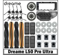 Pièces détachées pour robot aspirateur Dreame L50 Pro Ultra : brosses principales et latérales, chiffons de nettoyage, filtres HEPA, sacs à poussière, accessoires 4PCS