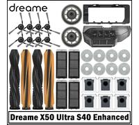 Pièces détachées pour robot aspirateur Dreame X50 Ultra / S40 Enhanced : brosses principales et latérales, chiffons de nettoyage, filtres HEPA, sacs à poussière, accessoires 1PCS