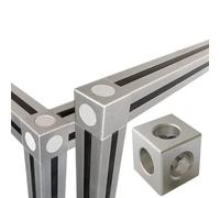 Pièces d'imprimante 3D, 20 pièces, 3 trous, bloc en aluminium EU 2020, connecteur de prisme Cube, régulateur, coin de Cube, fente en V, support d'angle à trois voies