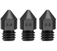pièces d'imprimante 5pcs/lot Pièces de rechange pour imprimante 3D MK8 Buse en acier trempé 1,75 mm 0,4/0,6/0,8 mm Compatible avec MK8 Compatible avec Ender 3 CR10 CR10S hotend kit Imprimante (Color :