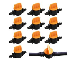 Pièces D'Irrigation Goutte À Goutte - 10X Robinets d'Arrêt pour Arrosage Goutteur | Système Antigoutte Avec Arrêt Automatique Et Tuyaux De Jardin Pour Intérieur Extérieur Serre Garage Maison