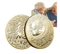 Pièces du dragon,Pièce en relief Dragon traditionnel chinois double face - Pièce commémorative de collection d'insignes pour couple, pièce de monnaie de l'année du dragon pour attirer la prospérité et