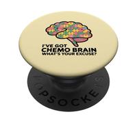 Pièces du Puzzle I've Got Chemo Brain : Quelle est Votre Excuse pour Le Cancer PopSockets PopGrip Adhésif