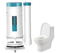 Pièces du réservoir de toilette, Kit de remplacement à double soupape à chasse d'eau, poussoir rond en plastique bouton toilette avec coupe pour la maison